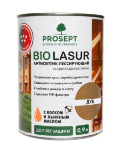 PROSEPT BIO LASUR - антисептик лессирующий защитно-декоративный; Дуб 0,9л