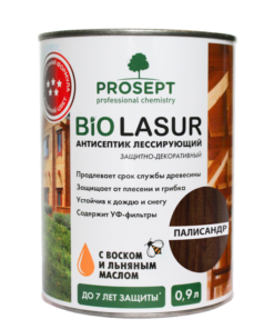 PROSEPT BIO LASUR - антисептик лессирующий защитно-декоративный; Палисандр 0,9л