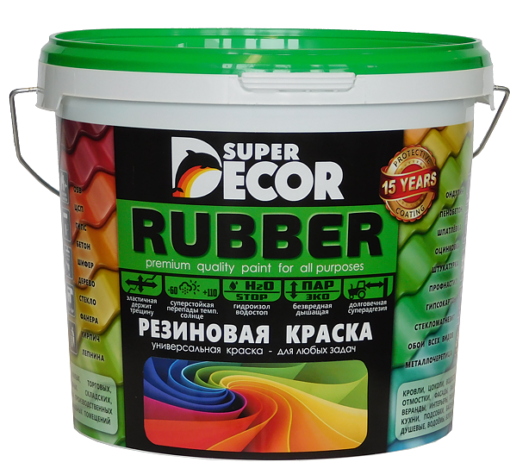 SUPER DECOR Резиновая краска №01 Ондулин зеленый 1кг 6шт/уп