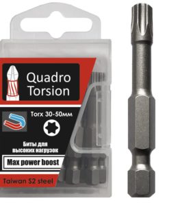 бита 1/4" 20-50мм Torx (10 шт./кор.) "Quadro Torsion" 432050