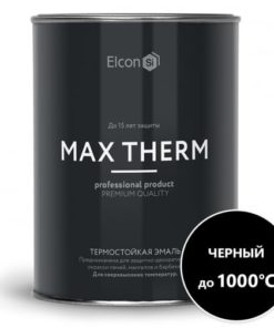 Эмаль термостойкая Elcon черная 1000 градусов 0,8кг 12шт/уп
