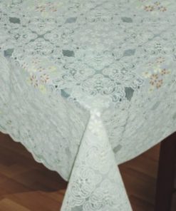 Клеёнка LACE - «Премиум Голд», серия LA - печать цветок 1.37m×20m белая 0432В