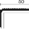 Порог Д14 НЕ (серебро) 180, для кромок ступеней 50*38мм