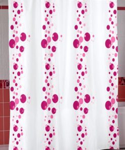 Шторы для ванн полиэстер MIRANDA BUBBLE (розовый)