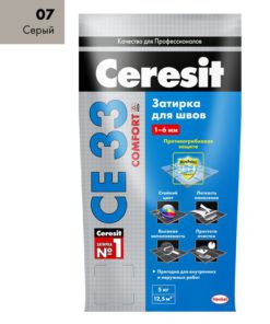 07- Затирка для швов Ceresit CE33/5кг Серый 07