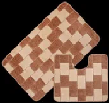 Комплект ковриков для в/к CONFETTI Semicolor BORNOVA из 2 шт 60х100/60х50см 9мм (св.коричневый)