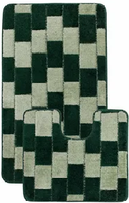 Комплект ковриков для в/к CONFETTI Semicolor BORNOVA из 2 шт 60х100/60х50см 9мм (темно-зеленый)