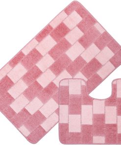 Комплект ковриков для в/к CONFETTI Semicolor BORNOVA из 2 шт 60х100/60х50см 9мм (розовый)