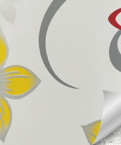 Пленка самоклеящаяся D&B 0,45*8м  желто-серебряные цветы на белом 8315 /20