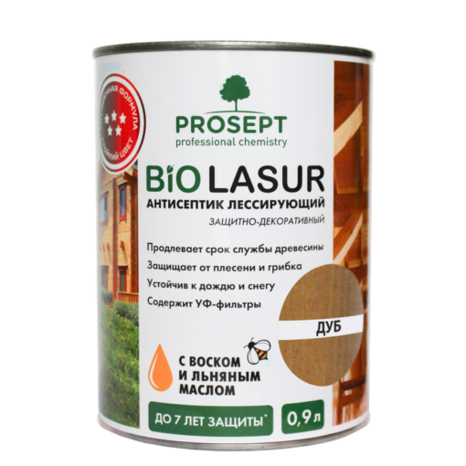 PROSEPT BIO LASUR - антисептик лессирующий защитно-декоративный; Дуб 0,9л