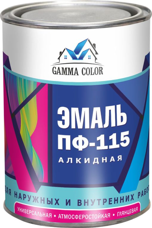 Эмаль черная ПФ 115 Gamma Color  1,8 кг 6шт/уп