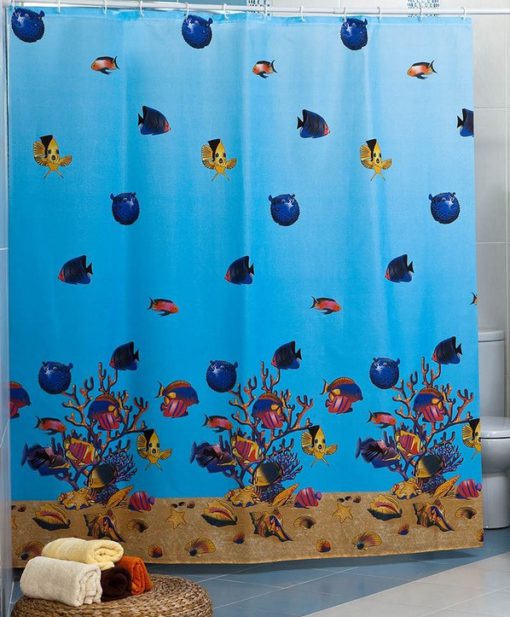 Шторы для ванн полиэстер MIRANDA RED SEA (голубой)