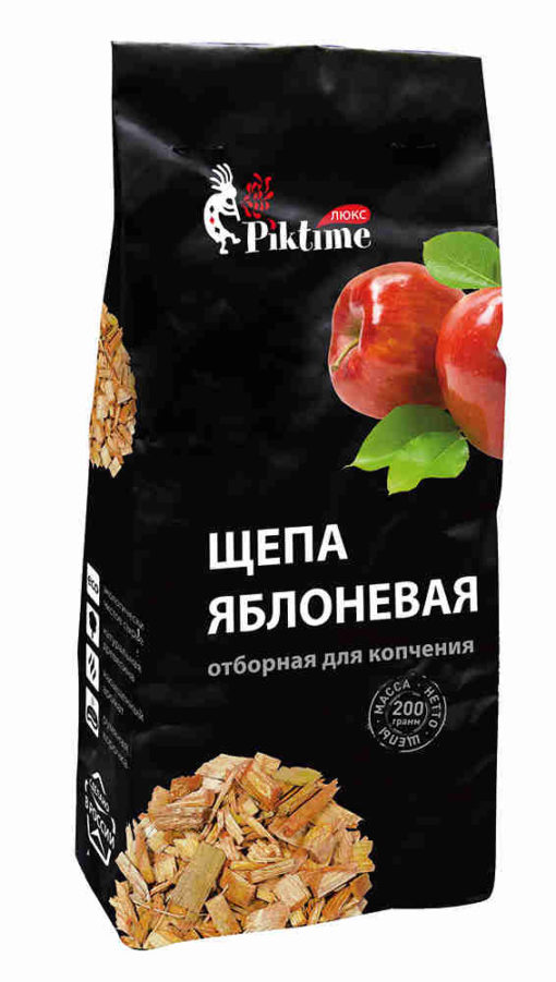 Щепа яблоневая отборная для копчения Piktime ЛЮКС, 200 гр