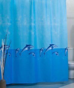 Шторы для ванн полиэстер MIRANDA WHALE (голубой)