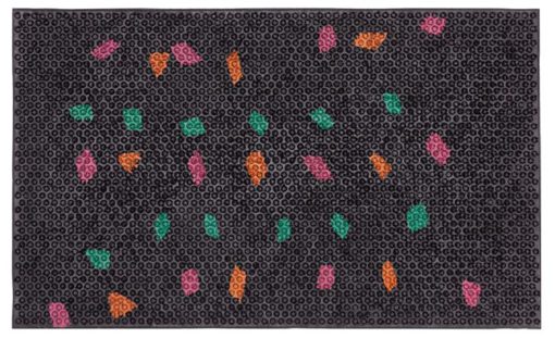 Коврик напольный из цветной резины CRG-710 "Травка" 45х75см Черная (10)