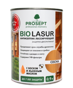 PROSEPT BIO LASUR - антисептик лессирующий защитно-декоративный; Сосна 0,9л