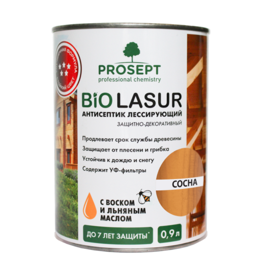 PROSEPT BIO LASUR - антисептик лессирующий защитно-декоративный; Сосна 0,9л