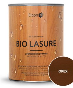 Водоотталкивающая пропитка для дерева Elcon Bio Lasure орех (0,9л) 12шт/уп