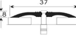 Порог А38 НЕ (серебро) 180 стыкоперекрывающий, 37мм