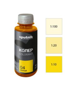 Колеровочная паста СПУТНИК 04 желтый 90мл бутылка ПЭТ (уп 6 шт)