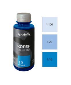 Колеровочная паста СПУТНИК 19 голубой 90мл бутылка ПЭТ (уп 6 шт)
