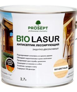 Антисептик лессирующий  защитно-декоративный PROSEPT BiO LASUR Бесцветный 2,7л 4шт/уп