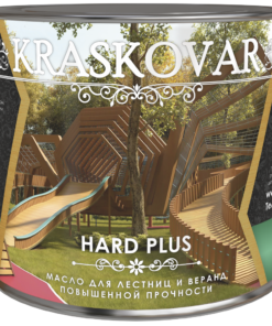 Масло повышенной прочности для лестниц и веранд Kraskovar Hard Plus бесцветный 2,2л 4 шт/уп