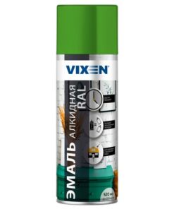 Эмаль универсальная светло-зеленая (RAL 6018) аэрозоль Vixen 520мл 12шт/уп