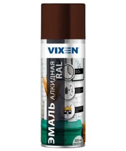 Эмаль универсальная коричневая (RAL 8012) аэрозоль Vixen 520мл 12шт/уп