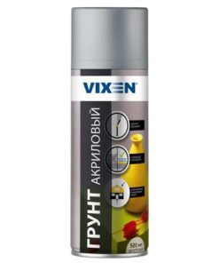 Грунт универсальный акриловый серый аэрозоль Vixen 520мл 12шт/уп