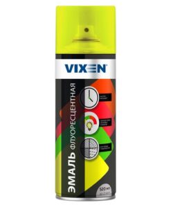 Эмаль флуоресцентная, желтая, аэрозоль Vixen 520мл 12шт/уп***